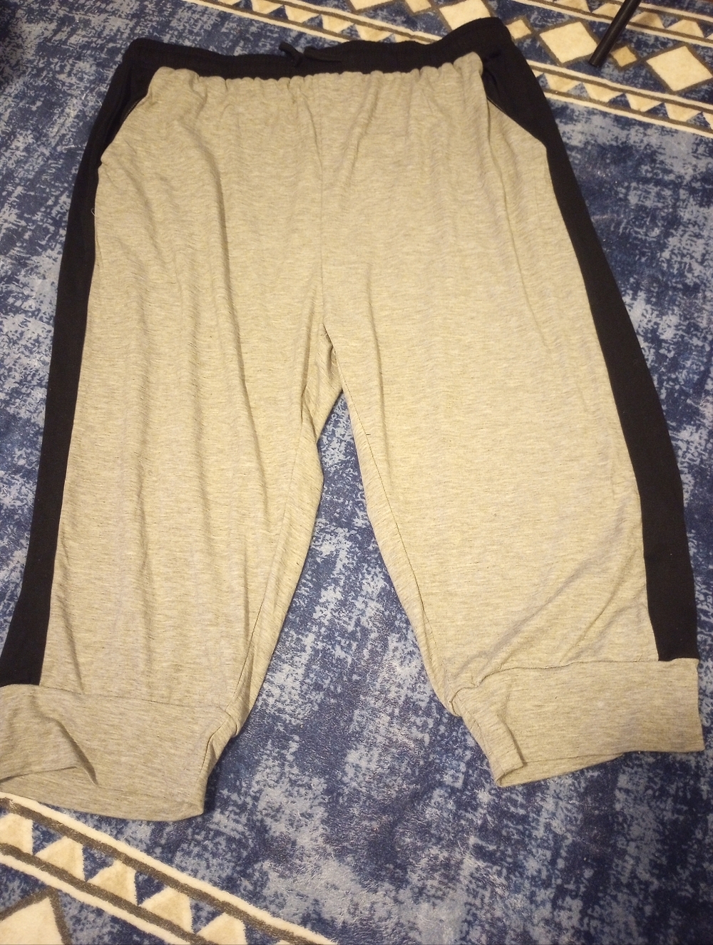 Gray Jogger Sweatpants with Black Side Panels
